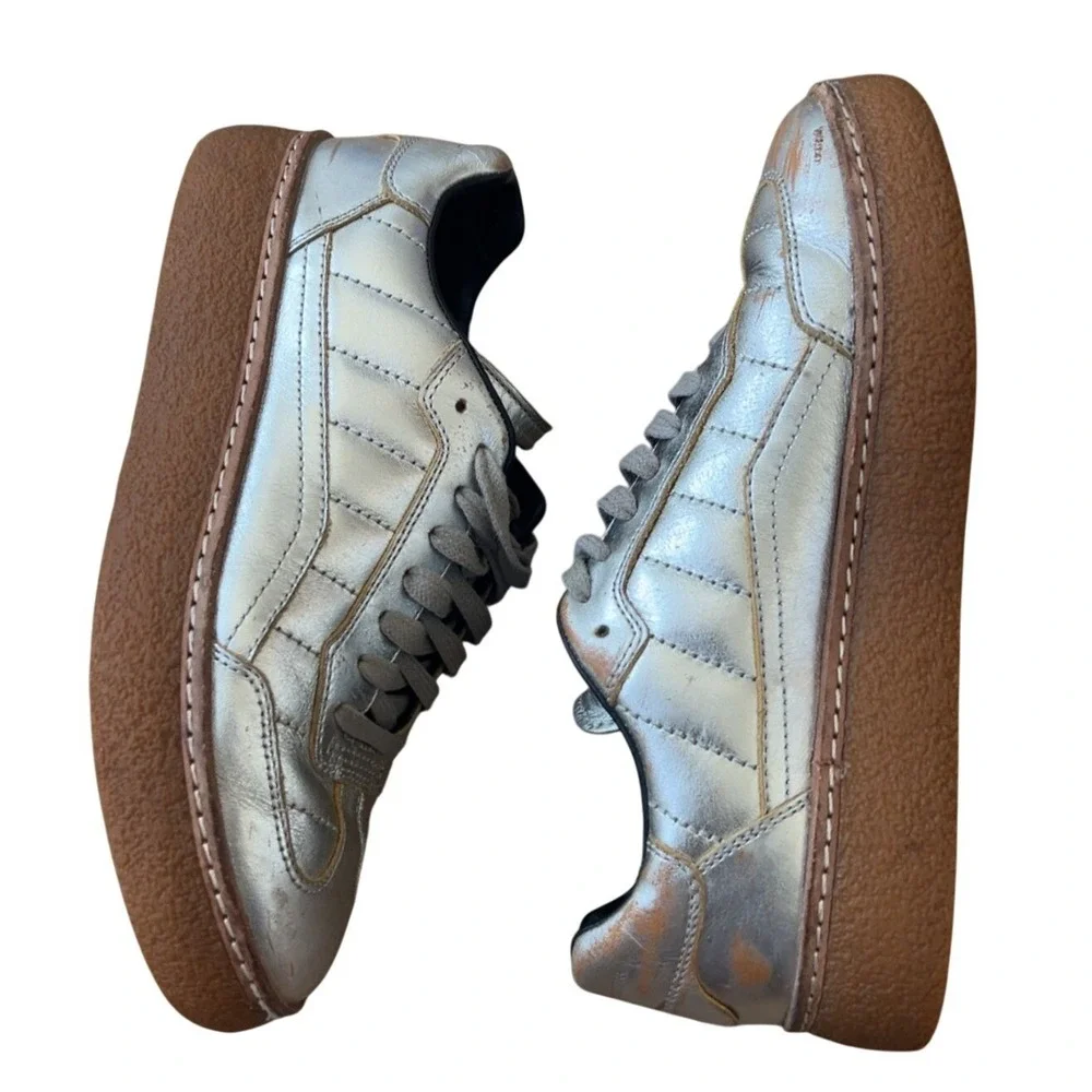 Alexander Wang silver distressed sneaker size EU 38 W‎ 7.5-8